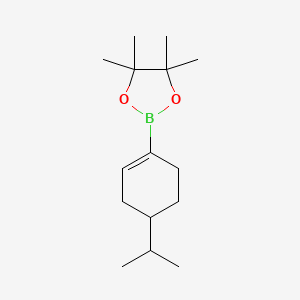 2-(4-Isopropylcyclohex-1-en-1-yl)-4,4,5,5-tetramethyl-1,3,2-dioxaborolane chemical structure (CAS 1591906-87-4)