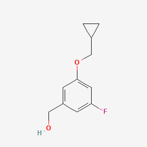(3-(Cyclopropylmethoxy)-5-fluorophenyl)methanol chemical structure (CAS 1592280-52-8)