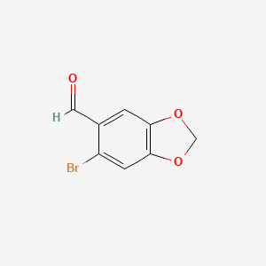 6-Bromobenzo[d][1,3]dioxole-5-carbaldehyde chemical structure (CAS 15930-53-7)