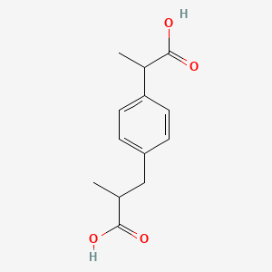 3-(4-(1-Carboxyethyl)phenyl)-2-methylpropanoic acid chemical structure (CAS 15935-54-3)