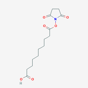 10-((2,5-Dioxopyrrolidin-1-yl)oxy)-10-oxodecanoic acid chemical structure (CAS 159350-38-6)