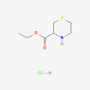 Ethyl thiomorpholine-3-carboxylate hydrochloride chemical structure (CAS 159381-07-4)