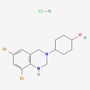 trans-4-(6,8-dibromo-1,2-dihydroquinazolin-3(4H)-yl)cyclohexanol hydrochloride chemical structure (CAS 15942-08-2)
