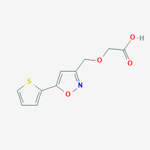 2-((5-(Thiophen-2-yl)isoxazol-3-yl)methoxy)acetic acid chemical structure (CAS 1594478-22-4)
