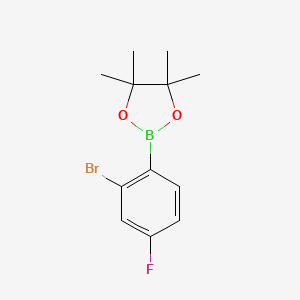 2-(2-Bromo-4-fluorophenyl)-4,4,5,5-tetramethyl-1,3,2-dioxaborolane chemical structure (CAS 1595078-01-5)