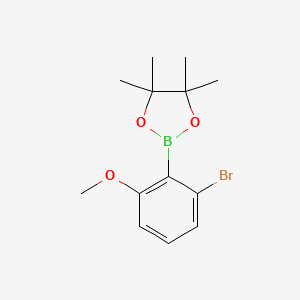 2-(2-Bromo-6-methoxyphenyl)-4,4,5,5-tetramethyl-1,3,2-dioxaborolane chemical structure (CAS 1595078-07-1)