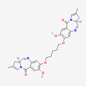 (11aS,11a'S)-8,8'-(Pentane-1,5-diylbis(oxy))bis(7-methoxy-2-methyl-1,11a-dihydro-5H-benzo[e]pyrrolo[1,2-a][1,4]diazepin-5-one) chemical structure (CAS 1595275-71-0)