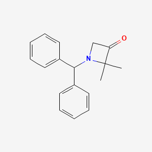 1-Benzhydryl-2,2-dimethylazetidin-3-one chemical structure (CAS 159556-72-6)
