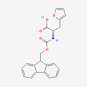 (S)-2-((((9H-Fluoren-9-yl)methoxy)carbonyl)amino)-3-(furan-2-yl)propanoic acid chemical structure (CAS 159611-02-6)