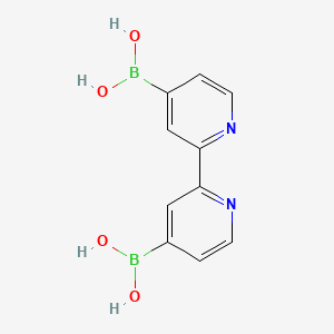 [2,2'-Bipyridine]-4,4'-diyldiboronic acid chemical structure (CAS 159614-36-5)