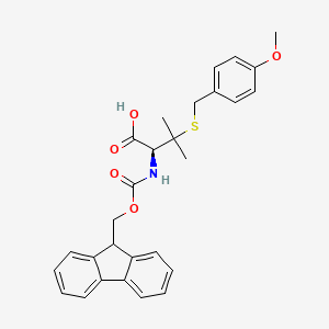 (S)-2-((((9H-Fluoren-9-yl)methoxy)carbonyl)amino)-3-((4-methoxybenzyl)thio)-3-methylbutanoic acid chemical structure (CAS 159618-54-9)