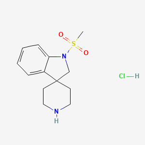 1-(Methylsulfonyl)spiro[indoline-3,4'-piperidine] hydrochloride chemical structure (CAS 159634-86-3)