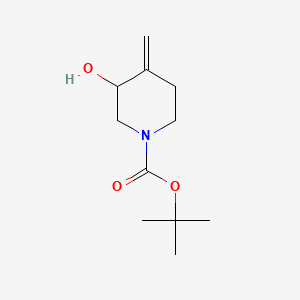 tert-Butyl 3-hydroxy-4-methylenepiperidine-1-carboxylate chemical structure (CAS 159635-22-0)