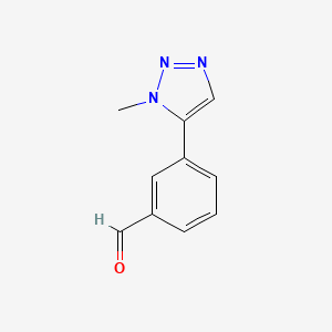 3-(1-Methyl-1H-1,2,3-triazol-5-yl)benzaldehyde chemical structure (CAS 1596621-27-0)