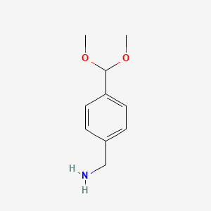 [4-(Dimethoxymethyl)phenyl]methanamine chemical structure (CAS 159730-65-1)
