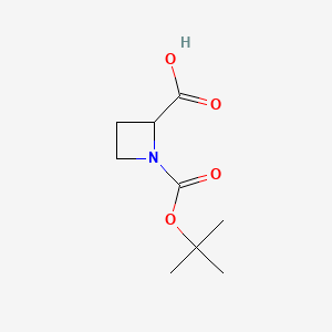 1-(tert-Butoxycarbonyl)azetidine-2-carboxylic acid chemical structure (CAS 159749-28-7)