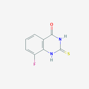 8-Fluoro-2-mercaptoquinazolin-4(3H)-one chemical structure (CAS 1597549-01-3)