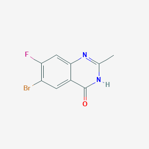 6-Bromo-7-fluoro-2-methylquinazolin-4(1H)-one chemical structure (CAS 1597594-09-6)