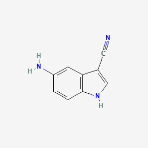 5-Amino-1H-indole-3-carbonitrile chemical structure (CAS 159768-57-7)