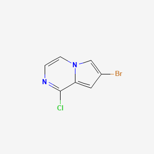 7-Bromo-1-chloropyrrolo[1,2-a]pyrazine chemical structure (CAS 1597913-29-5)