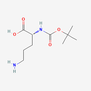 (R)-5-Amino-2-((tert-butoxycarbonyl)amino)pentanoic acid chemical structure (CAS 159877-12-0)