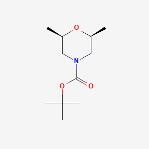 (2R,6S)-tert-butyl 2,6-dimethylmorpholine-4-carboxylate chemical structure (CAS 1599378-89-8)
