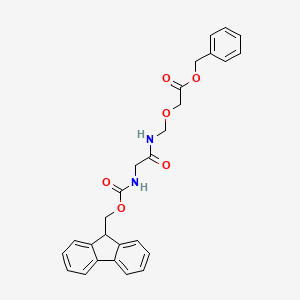 Benzyl 1-(9H-fluoren-9-yl)-3,6-dioxo-2,9-dioxa-4,7-diazaundecan-11-oate chemical structure (CAS 1599440-07-9)