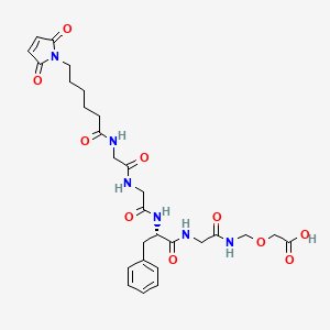 (S)-10-Benzyl-23-(2,5-dioxo-2,5-dihydro-1H-pyrrol-1-yl)-6,9,12,15,18-pentaoxo-3-oxa-5,8,11,14,17-pentaazatricosan-1-oic acid chemical structure (CAS 1599440-25-1)