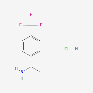1-(4-(Trifluoromethyl)phenyl)ethanamine hydrochloride chemical structure (CAS 15996-85-7)