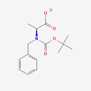 (S)-2-(Benzyl(tert-butoxycarbonyl)amino)propanoic acid chemical structure (CAS 159999-80-1)