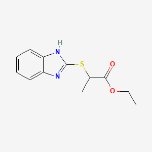 Ethyl 2-((1H-benzo[d]imidazol-2-yl)thio)propanoate chemical structure (CAS 160004-14-8)
