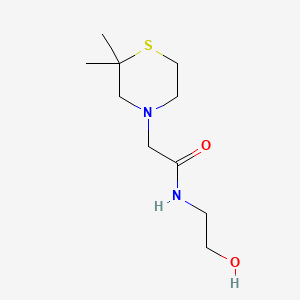 2-(2,2-Dimethylthiomorpholino)-N-(2-hydroxyethyl)acetamide chemical structure (CAS 1600195-98-9)