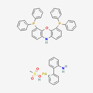 Methanesulfonato[4,6-bis(diphenylphosphino)phenoxazine](2'-amino-1,1'-biphenyl-2-yl)palladium(II) chemical structure (CAS 1602922-03-1)