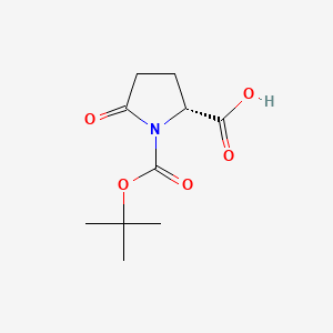 (R)-1-(tert-Butoxycarbonyl)-5-oxopyrrolidine-2-carboxylic acid chemical structure (CAS 160347-90-0)