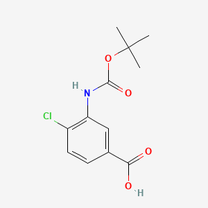 3-((tert-Butoxycarbonyl)amino)-4-chlorobenzoic acid chemical structure (CAS 160450-12-4)