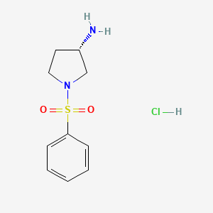 (S)-1-(Phenylsulfonyl)pyrrolidin-3-amine hydrochloride chemical structure (CAS 1605250-53-0)