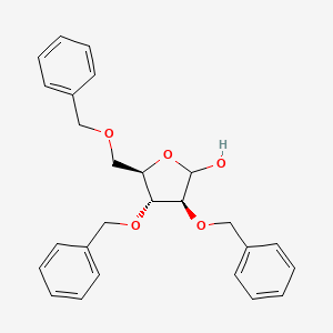 (3S,4R,5R)-3,4-Bis(benzyloxy)-5-((benzyloxy)methyl)tetrahydrofuran-2-ol chemical structure (CAS 160549-10-0)