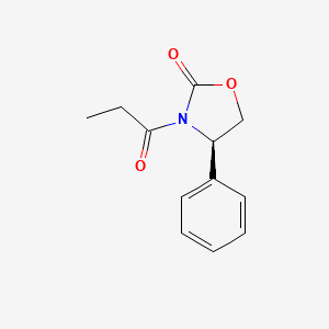 (R)-4-Phenyl-3-propionyloxazolidin-2-one chemical structure (CAS 160695-26-1)