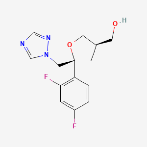 ((3R,5R)-5-((1H-1,2,4-Triazol-1-yl)methyl)-5-(2,4-difluorophenyl)tetrahydrofuran-3-yl)methanol chemical structure (CAS 160709-02-4)