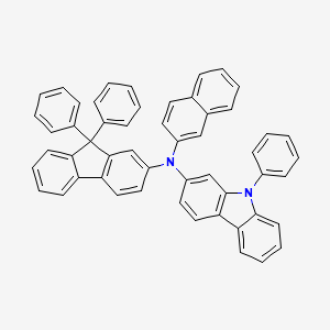 N-(9,9-Diphenyl-9H-fluoren-2-yl)-N-(naphthalen-2-yl)-9-phenyl-9H-carbazol-2-amine chemical structure (CAS 1607480-16-9)