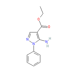 Ethyl 5-amino-1-phenyl-1H-pyrazole-4-carboxylate chemical structure (CAS 16078-71-0)