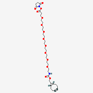 rel-2,5-Dioxopyrrolidin-1-yl 1-((1R,8S,9s)-bicyclo[6.1.0]non-4-yn-9-yl)-3-oxo-2,7,10,13,16,19,22,25,28-nonaoxa-4-azahentriacontan-31-oate chemical structure (CAS 1608140-48-2)