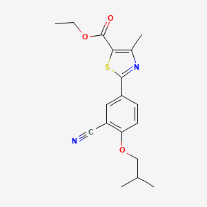 Ethyl 2-(3-cyano-4-isobutoxyphenyl)-4-methyl-5-thiazolecarboxylate chemical structure (CAS 160844-75-7)