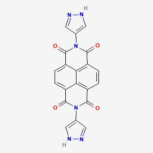 2,7-Di(1H-pyrazol-4-yl)benzo[lmn][3,8]phenanthroline-1,3,6,8(2H,7H)-tetraone chemical structure (CAS 1609036-16-9)
