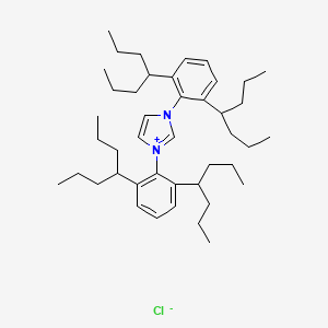1,3-Bis(2,6-di(heptan-4-yl)phenyl)-1H-imidazol-3-ium chloride chemical structure (CAS 1609087-71-9)