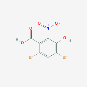 4,6-Dibromo-3-hydroxy-2-nitrobenzoic acid chemical structure (CAS 160911-18-2)