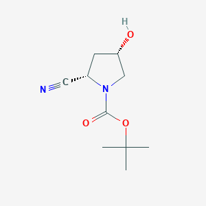 tert-Butyl (2S,4S)-2-cyano-4-hydroxypyrrolidine-1-carboxylate chemical structure (CAS 1609123-53-6)