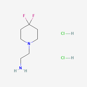 2-(4,4-Difluoropiperidin-1-yl)ethan-1-amine dihydrochloride chemical structure (CAS 1609345-55-2)