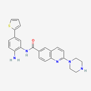 N-(2-Amino-5-(thiophen-2-yl)phenyl)-2-(piperazin-1-yl)quinoline-6-carboxamide chemical structure (CAS 1609389-52-7)