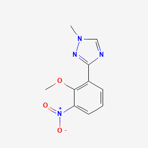 3-(2-Methoxy-3-nitrophenyl)-1-methyl-1H-1,2,4-triazole chemical structure (CAS 1609394-08-2)